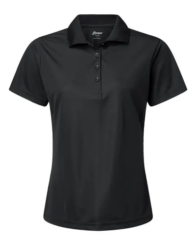 Paragon 504 Women's Sebring Performance Polo in Black — blank polo, front view