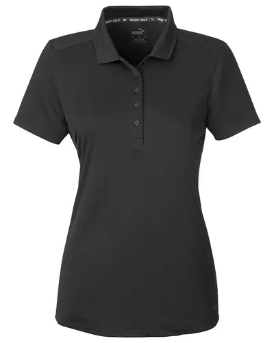 Puma Golf 532989 Women's Gamer Golf Polo in Puma Black — blank polo, front view