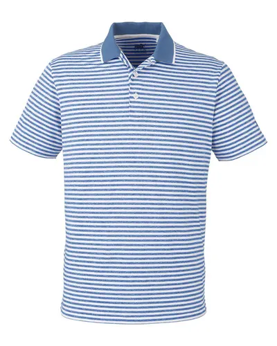 Puma Golf 537447 Men's Mattr Feeder Polo in Lake Blue — blank polo, front view