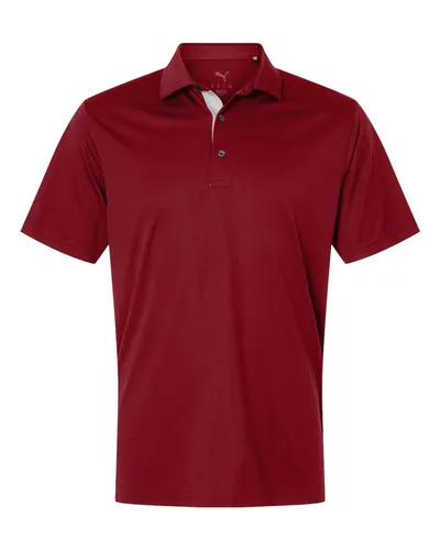 Puma Golf 629948 Men's Pure 2.0 Polo in Dark Crimson — blank polo, front view