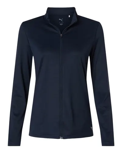 Puma Golf 631052 Women's Icon 2.0 Full-Zip in Deep Navy — blank garment, front view