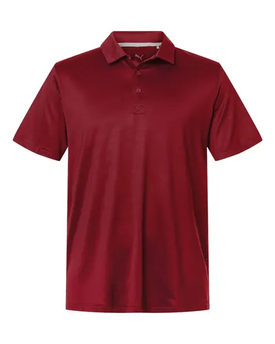 Puma Golf 631055 Men's Icon Polo 2.0 in Dark Crimson — blank polo, front view