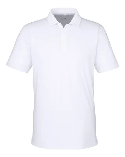 Puma Golf PG100 Men's Bandon Polo in Bright White — blank polo, front view