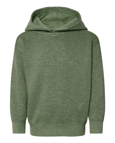 Rabbit Skins 3326 Toddler Pullover Fleece Hoodie in Bamboo Blackout — blank hooded sweatshirt, front view