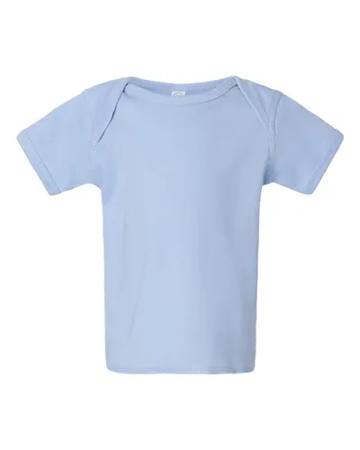Rabbit Skins 3400 Infant Baby Rib Tee in Light Blue — blank t-shirt, front view
