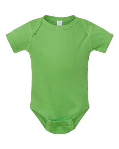 Rabbit Skins 4400 Infant Baby Rib Bodysuit in Apple — blank garment, front view