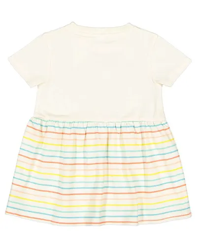 Rabbit Skins 5330 Infant Fine Jersey Dress in Natural/ Sunkissed Stripe — blank t-shirt, front view