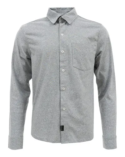 Recover EC650 Men's Eco Button Down Shirt in Ash — blank woven shirt, front view