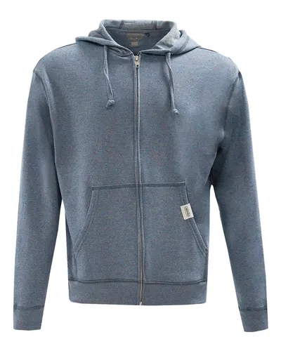 Recover RC1090 Unisex Full-Zip Hooded Sweatshirt in Blue Rainbow — blank hooded sweatshirt, front view
