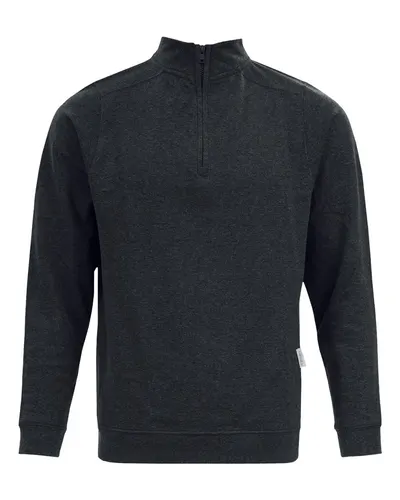 Recover RC1096 Unisex Quarter-Zip Pullover in Charcoal — blank garment, front view