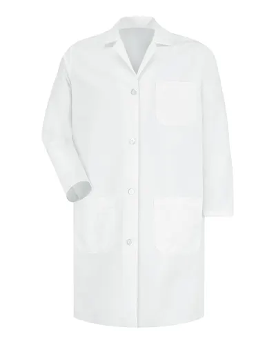 Red Kap KT33 Women's Staff Coat in White — blank jacket, front view