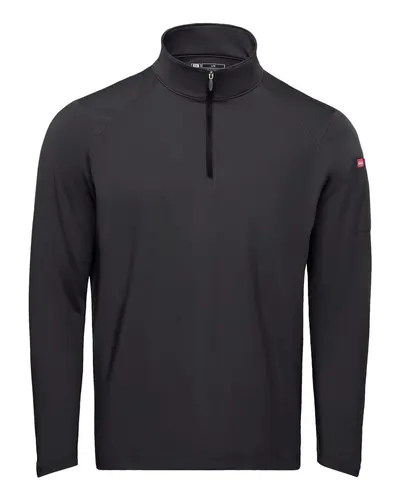 Red Kap QZM2 Men's Performance Cadet Collar Quarter-Zip Pullover in Black — blank garment, front view