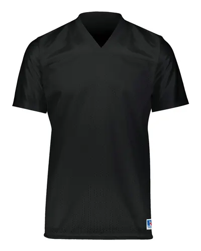 Russell Athletic R0593B Youth Solid Flag Football Jersey in Black — blank t-shirt, front view