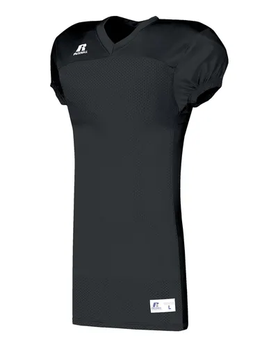 Russell Athletic S8623W Youth Jersey With Side Inserts in Black — blank t-shirt, front view