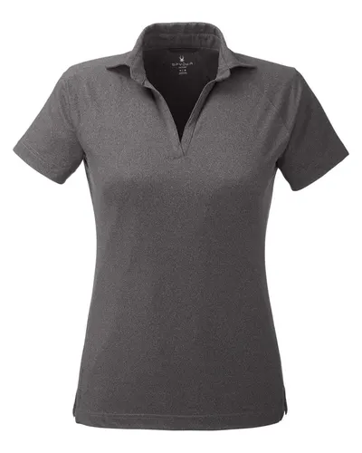 Spyder S17915 Women's Spyre Polo in Black Frost — blank polo, front view