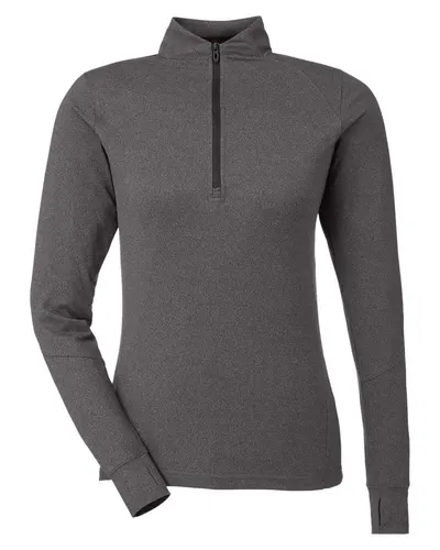 Spyder S17917 Women's Spyre Quarter-Zip Pullover in Black Frost — blank garment, front view