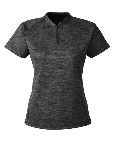 Spyder S17980 Women's Mission Blade Collar Polo in Black Jasper — blank polo, front view
