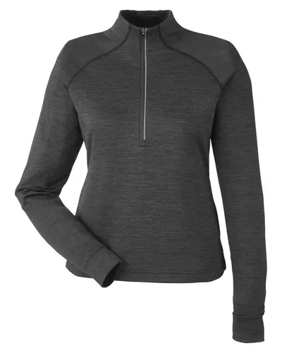 Spyder S17998 Women's Mission Half-Zip Pullover in Black Jasper — blank garment, front view