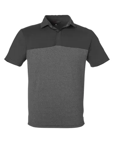 Spyder S18023 Men's Spyre Flex Colorblock Polo in Black/ Black Frost — blank polo, front view