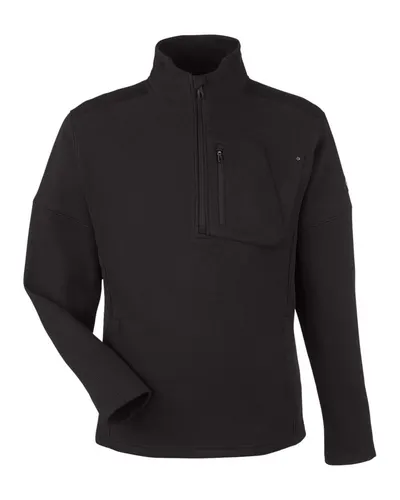 Spyder S18068 Men's Constant Canyon Quarter-Zip Pullover in Black — blank garment, front view