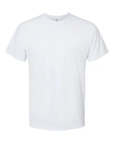 SubliVie 1910 Men's Polyester Sublimation Tee in White — blank t-shirt, front view