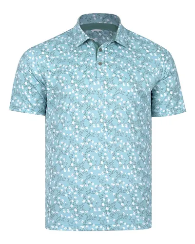Swannies SW1025 Men's Breeze Polo in Surf — blank polo, front view