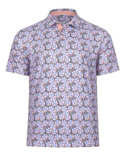 Swannies SW1028 Men's Cabana Polo in Pink — blank polo, front view