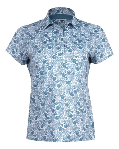 Swannies SW1037 Women's Melissa Piqué Polo in Blue Shadow — blank polo, front view