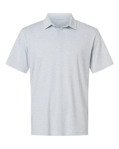 Swannies SW1110 Men's Smith Striped Polo in Glacier White — blank polo, front view