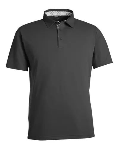 Swannies SW2001 Men's James H Polo in Black Heather — blank polo, front view