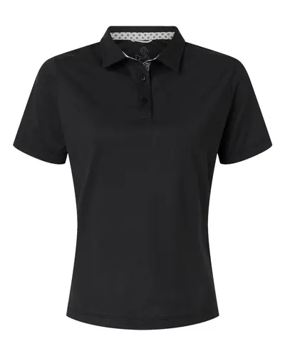 Swannies SW2001L Women's Ella Polo in Black Heather — blank polo, front view