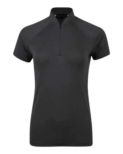 Swannies SW200L Women's Quinn Polo in Black Heather — blank polo, front view
