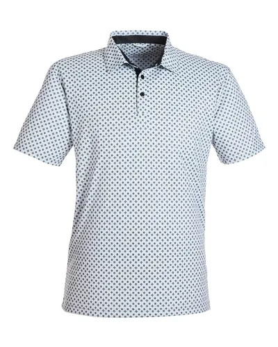 Swannies SW5400 Men's Hazelwood Polo in Glacier/ Black — blank polo, front view
