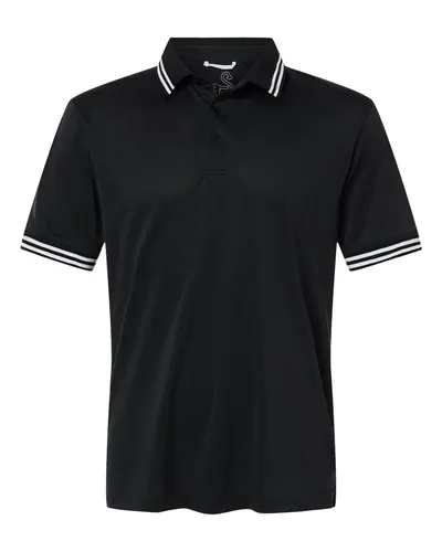 Swannies SW8700 Men's Thatcher Tipped Polo in Black — blank polo, front view