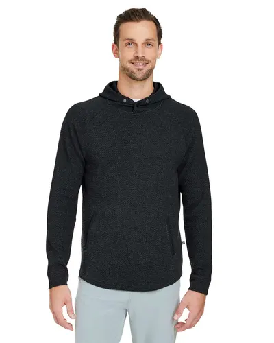 Swannies SWC100 Unisex Camden Hooded Pullover in Black/ Heather — blank hooded sweatshirt, front view