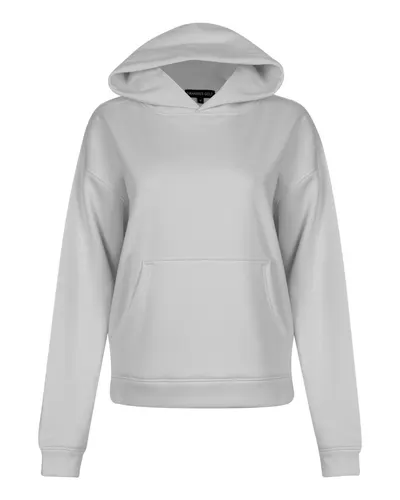Swannies SWK500L Women's Kate Hooded Sweatshirt in Grey Heather — blank hooded sweatshirt, front view
