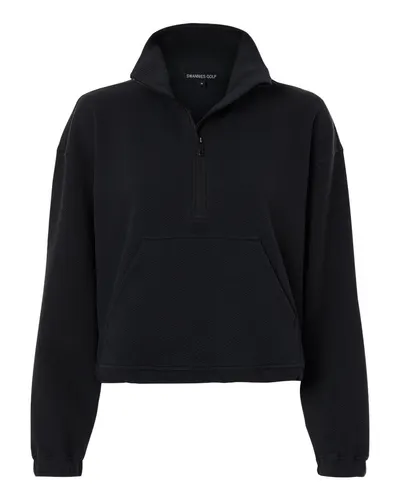 Swannies SWKL400L Women's Kenna Quarter-Zip Pullover in Black — blank garment, front view
