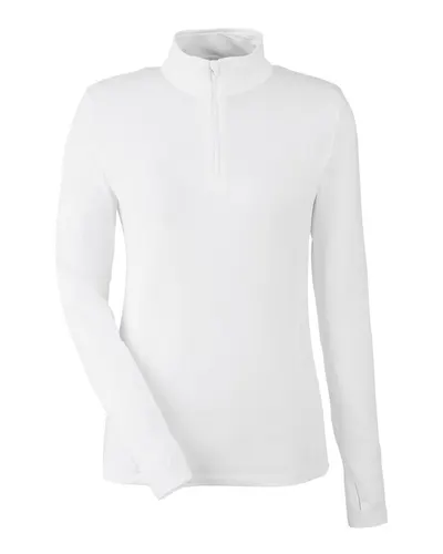 TASC Performance Inc TW300 Women's Recess Quarter-Zip Pullover in White — blank garment, front view