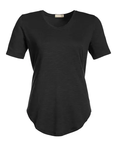 TASC Performance Inc TW668S Women's Longline T-Shirt in Black — blank t-shirt, front view