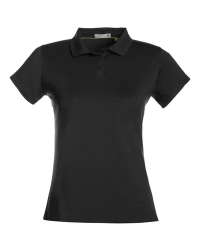 TASC Performance Inc TW938 Women's Air Lightweight Polo in Black — blank polo, front view