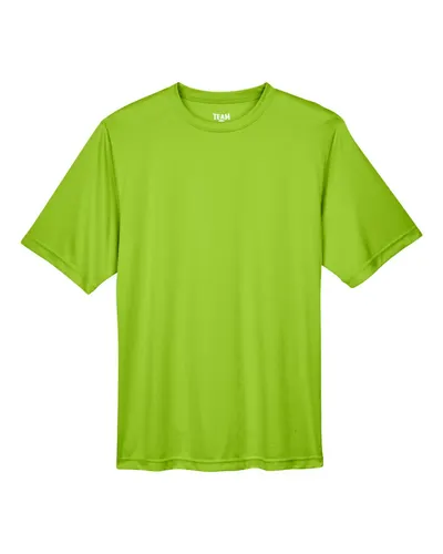 Team 365 TT11 Men's Zone Performance T-Shirt in Acid Green — blank t-shirt, front view