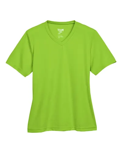 Team 365 TT11W Women's Zone Performance T-Shirt in Acid Green — blank t-shirt, front view