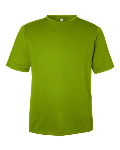 Team 365 TT15 Men's Zone Performance Mesh T-Shirt in Acid Green — blank t-shirt, front view