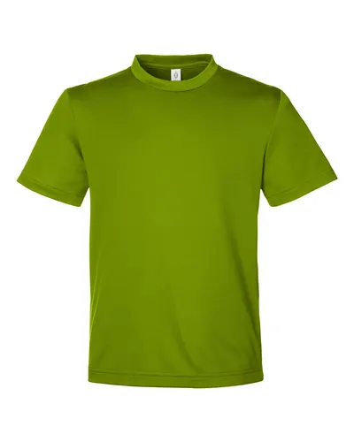 Team 365 TT15Y Youth Zone Performance Mesh T-Shirt in Acid Green — blank t-shirt, front view