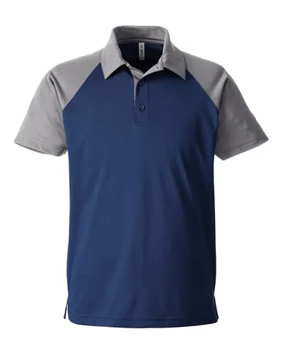 Team 365 TT21C Men's Command Snag-Protection Colorblock Polo in Sport Dark Navy/ Sport Graphite — blank polo, front view