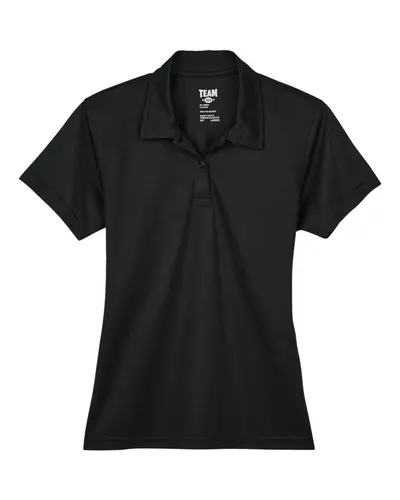 Team 365 TT21W Women's Command Snag Protection Polo in Black — blank polo, front view