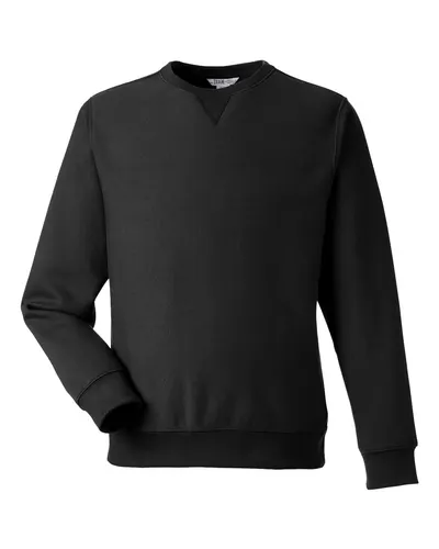 Team 365 TT98 Unisex Zone HydroSport™ Heavyweight Crewneck Sweatshirt in Black — blank crewneck sweatshirt, front view