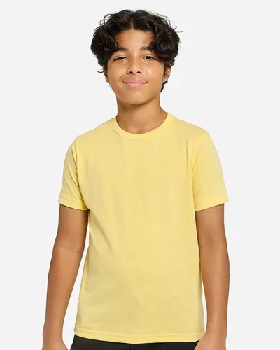 Threadfast Apparel T1000B Youth Epic Cotton T-Shirt in Bright Yellow — blank t-shirt, front view