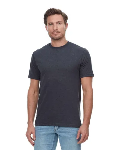Threadfast Apparel T1001 Unisex Epic CVC T-Shirt in Heather Black — blank t-shirt, front view