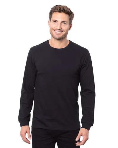 Threadfast Apparel T3000 Unisex Epic Long Sleeve T-Shirt in Black — blank long sleeve tee, front view